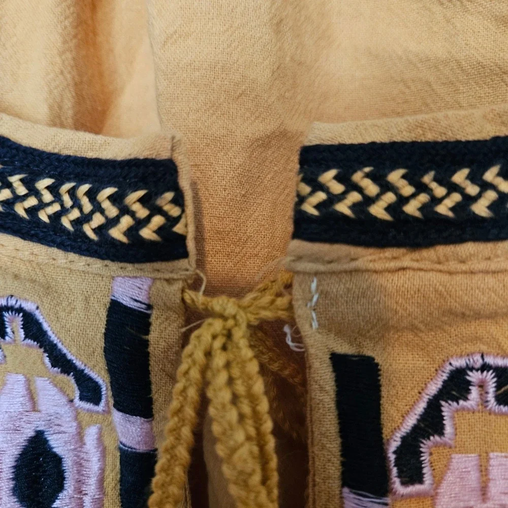 Anthropologie RD + Koko Boho Embroidered Tie Front Jacket sz‎ 1x